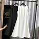 塔馳密司 TOUCH MISS法式赫本風(fēng)無袖修身顯瘦小黑裙a字裙連衣裙女2025夏季 白色 S