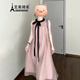 艾美琦美（AIMEIQIMEI）新款夏天溫柔風寬松系帶連衣裙2025夏季無袖海邊度假中長款裙子女 粉色 L