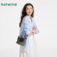 熱風(fēng)（Hotwind）包包25年春季新款女士擦色手提斜挎包百搭單肩斜挎包餃子包 72黑灰 迷你