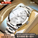 I&W CARNIVAL HWGUOJI瑞士手表男士全自動機械表防水夜光雙日歷商務(wù)男腕表名表十大品牌 愛沃馳鋼帶銀白-進口機芯 【普通版】-順豐空運