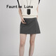 FAUNTIE LUNA高腰半身裙女抗皺百搭側開(kāi)叉防走光簡(jiǎn)約短裙半身裙西裙褲裙A字裙 巖石灰 S