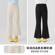 moonkids女童喇叭褲夏季薄款兒童波點(diǎn)休閑長褲小女孩2025夏裝九分微喇褲子 兩條裝【18378杏色+18361黑色】 160 cm