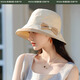 貓人帽子女遮陽帽漁夫夏季出游百搭優(yōu)雅蝴蝶結(jié)防曬盆帽顯臉小太陽帽 米色 均碼 帽圍（56-59cm)