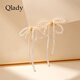 Qlady蝴蝶結(jié)耳環(huán)女氣質(zhì)高級(jí)感銀針耳釘2025新款輕奢小眾仿珍珠耳飾禮物