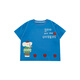 幼悠男童夏季新款短袖T恤圓領(lǐng)襯衫寬松休閑短褲蘋(píng)果大象套裝 T恤藍色N6287 120 cm