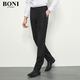 BONI/堡尼西褲 男 商務(wù)西裝西褲男士長(cháng)褲時(shí)尚舒適休閑西服褲子男DG580001A 輕正裝 黑色 74
