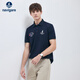 納維凱爾意大利小帆船男夏季防蚊通勤刺繡短袖POLO衫1325525525 藍 L 