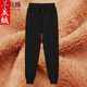 俞兆林（YUZHAOLIN）品牌羊羔絨休閑褲女秋冬2025新款加絨加厚高腰衛(wèi)褲百搭束腳長褲 1009黑色【加厚加絨】公版 2XL （建議130-145斤）
