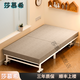 WSNON日式折疊床單人家用結實(shí)耐用酒店加床小戶(hù)型加固床加高簡(jiǎn)易床 8滑輪淺灰色【5cm乳膠墊】 120x200