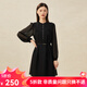 哥弟真的好（GIRDEAR）女裝寬松泡泡袖連衣裙（附吊帶裙、腰帶）A500194 黑 M (3碼)
