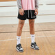 (TAKE MOVE)籃球運(yùn)動(dòng)褲美式四分復(fù)古運(yùn)動(dòng)籃球短褲透氣休閑五分寬松訓(xùn)練男不過(guò)膝網(wǎng)眼開衩跑步球褲 黑色 XL