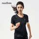 馬孔多（macondo）跑步輕爽短袖T恤3D提花吸濕速干腋下一片式拼接后背透氣網(wǎng)夏季新 黑色 女款 M 【男110-125/女105-115斤】