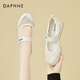 達(dá)芙妮（DAPHNE）透氣女士網(wǎng)面鞋魔術(shù)貼平底瑪麗珍單鞋芭蕾舞鞋休閑鞋女香檳金  37
