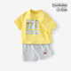 婧麒（JOYNCLEON）寶寶短袖套裝純棉男嬰兒夏裝短褲兒童外出服夏季薄款內衣 熊熊樂(lè )園 90 cm