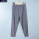 蘑菇兔胖男孩秋褲單件寬松加肥加大中大童男童棉毛褲磨毛加厚秋冬棉線(xiàn)褲 深灰色 160加肥適合120斤左右