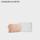 CHARLES&KEITH菱格鏈條單肩斜挎小方包包女包生日禮物CK2-00151408 粉紅色Pink XS