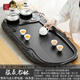 暢璽天然烏金石茶盤套裝全自動(dòng)一體式家用輕奢現(xiàn)代石頭茶臺(tái)茶托托盤 烏金石帶電器旅夜書懷1米2*60
