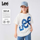 Lee童裝兒童短袖T恤男女童夏季中大童學(xué)生夏裝印花休閑上衣半袖體恤 月關(guān)白 0107 165 cm