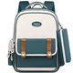 愛(ài)迪生發(fā)明家小學(xué)生書(shū)包護脊減負反光大容量防潑水防下墜兒童背包2521-2孔雀綠