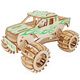 玩控 汽車模型手工木頭車木質(zhì)拼裝立體拼圖3d拼插木制品wan玩具兒童 大腳車