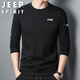 JEEP SPIRIT吉普七夕情人節禮物長(cháng)袖T恤男春秋衛衣男士上衣休閑體恤秋衣打底