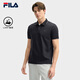 FILA 斐樂黃景瑜同款男子針織短袖領航POLO衫2025夏新款商務休閑上衣 傳奇藍-NV L 175/96A/L
