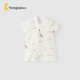 童泰（TONGTAI）嬰兒連體衣夏季純棉薄款寶寶衣服新生兒短袖哈衣爬服睡衣綠色59cm