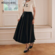 Olrain歐芮兒黑色顯瘦花苞半身裙女夏季新款A字高腰西裝裙子 黑色 M 160/68A/M