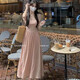 FOX.G新品粉色連衣裙裙子女夏季2025新款衣服女裝小個(gè)子氣質(zhì)法式長裙 小飛袖收腰連衣裙粉色 XL 【建議120-130斤】