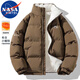 NASA MARVEL棉衣男冬季棉服男情侶裝外套面包服加厚寬松百搭休閑 咖啡 4XL
