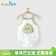 優(yōu)奇嬰兒無袖吊帶連體衣夏季嬰童連體服寶寶三角哈衣新生兒包屁衣夏裝