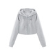 樂(lè )町商場(chǎng)同款秋季新款連帽針織修身衛衣外套女C2BBE3218 淺灰 M