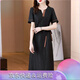 珍妮噠高端品牌龜紋香云紗連衣裙女2025夏季新款氣質(zhì)顯瘦桑蠶絲真絲裙子 5XL 153-165斤