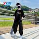 特步童裝男童速干短袖長褲套裝2025春夏新款兒童運(yùn)動(dòng)服中大童夏裝 速干黑T+ 夏季冰爽彈彈褲2655 130 cm 【適合身高125-135cm】