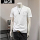 JAGR潮牌 T恤男短袖男創(chuàng)意字母印花新款棉麻t恤上衣男士t恤潮 白色1 XL