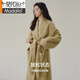 莫代爾睡袍女情侶睡衣加厚長(cháng)款法蘭絨浴衣珊瑚絨浴袍秋冬季2025男士新款 淺橄欖 女 L 適合100-125斤(衣長(cháng)125C)