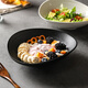 舍里日式三角陶瓷水果沙拉盤家用餐具大碗餐盤ins風(fēng)菜盤甜品碗深盤子 8.5英寸酸奶碗-磨砂黑 可進(jìn)四機