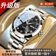 I&W CARNIVAL HWGUOJI瑞士手表男士全自動(dòng)機(jī)械表防水夜光雙日歷商務(wù)男腕表名表十大品牌 愛(ài)沃馳鋼帶銀黑-進(jìn)口機(jī)芯 【升級(jí)加強(qiáng)版】-順豐空運(yùn)
