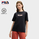 FILA 斐樂官方韓素希同款女子針織短袖衫2025夏小狐貍刺繡純棉舒適T恤