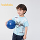 巴拉巴拉【奧特曼IP】?jì)和绦鋞恤夏季男童上衣純棉舒適打底衫潮 白藍色調00418 100