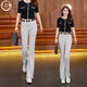 洋芯格 YOUNG FEELING莫蘭迪灰微喇牛仔褲女春夏2025新款彈力高腰顯瘦魚尾褲休閑馬蹄褲 25033莫蘭迪灰長褲 S /26建議體重85-95斤