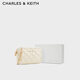 CHARLES&KEITH菱格鏈條單肩斜挎小方包包女包生日禮物七夕禮物CK2-00151408 Cream奶白色 XS