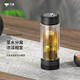 萬象（WANXIANG）雙層茶水分離玻璃杯V258L槍黑色商務(wù)辦公禮盒裝機(jī)械開關(guān)水杯