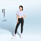 蕉內【趙露思同款】涼皮306Cool女士涼感瑜伽褲提臀收腹顯瘦運動(dòng)褲女 【趙露思同款-交叉腰頭】黑色 M