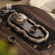 小院遇見(jiàn)禪意心經(jīng)茶托盤(pán)小型家用功夫茶具干泡臺蓄水壺承托盤(pán)粗陶 古早燒系列-觀(guān)自在手執壺套裝