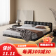芝華士仕品質(zhì)懸浮巧克力真皮床現(xiàn)代簡(jiǎn)約主臥大床高端大氣婚床泡芙儲(chǔ)物格 加厚細(xì)摔頭層牛皮/S級(jí)紫羅蘭8 1500mm*2000mm x 框架結(jié)構(gòu)