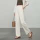 逸陽(yáng)逸陽(yáng)防曬直筒褲女2025年夏季薄款冰絲高腰垂感顯瘦休閑通勤西裝褲 米白色 27