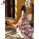 夏雨瑤油畫(huà)度假吊帶連衣裙夏季不規則氣質(zhì)長(cháng)裙A顯瘦氛圍感胖mm大碼200斤 【兩件套 露背】露背裙+內搭裙 L 【建議100-130斤】
