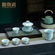 昌南 景德鎮(zhèn)功夫陶瓷茶具玉瓷套裝家用簡(jiǎn)約蓋碗公道杯品茗杯整套6件套