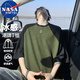 NASA MARVEL七夕情人節(jié)禮物短袖t恤夏季男士半袖細(xì)條紋插肩潮牌冰絲速干上